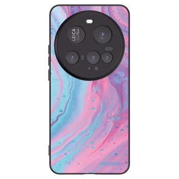 Picasee silikonowe czarne etui na Xiaomi 15 Ultra - Pink liquid