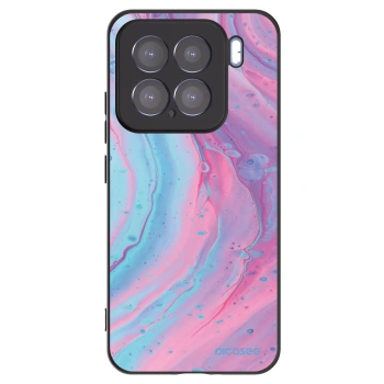 Picasee silikonowe czarne etui na Xiaomi 15 - Pink liquid