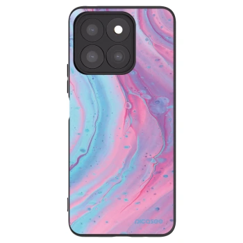 Picasee silikonowe czarne etui na Honor X8c - Pink liquid