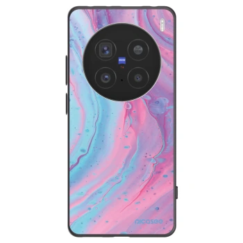 Picasee silikonowe czarne etui na Vivo X200 Pro - Pink liquid