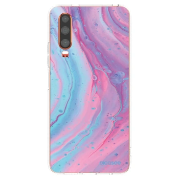 Picasee silikonowe przeźroczyste etui na Huawei P30 - Pink liquid