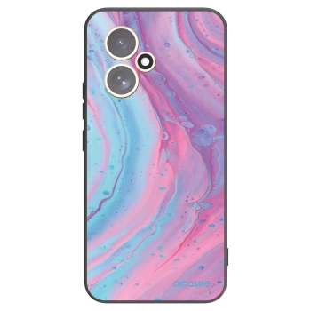 Picasee silikonowe czarne etui na Honor 400 5G - Pink liquid