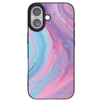 Picasee silikonowe czarne etui na Apple iPhone 17 - Pink liquid