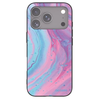 Picasee silikonowe czarne etui na Apple iPhone 17 Pro - Pink liquid