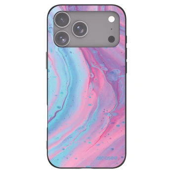 Picasee silikonowe czarne etui na Apple iPhone 17 Pro Max - Pink liquid