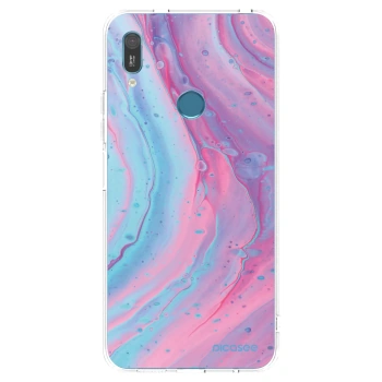 Picasee silikonowe przeźroczyste etui na Huawei Y6 2019 - Pink liquid