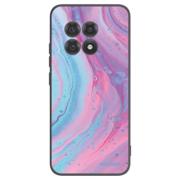 Picasee silikonowe czarne etui na OnePlus 13R 5G - Pink liquid