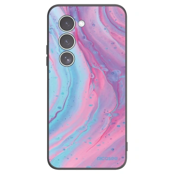 Picasee silikonowe czarne etui na Xiaomi Redmi 15 5G - Pink liquid