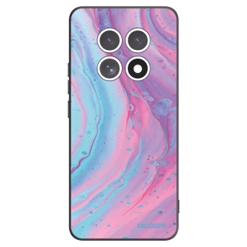 Picasee silikonowe czarne etui na Xiaomi Redmi Note 15 - Pink liquid