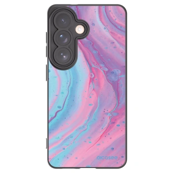 Picasee silikonowe czarne etui na Samsung Galaxy S26 - Pink liquid