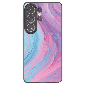Picasee silikonowe czarne etui na Samsung Galaxy S26 Ultra - Pink liquid