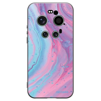 Picasee silikonowe czarne etui na Xiaomi 17 Ultra - Pink liquid