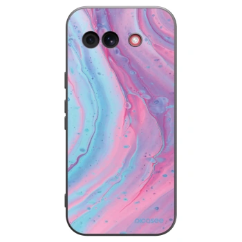 Picasee silikonowe czarne etui na Google Pixel 10a - Pink liquid