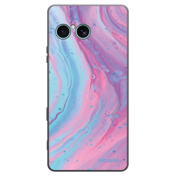 Picasee silikonowe czarne etui na Sony Xperia 10 VII - Pink liquid