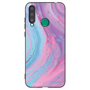 Picasee silikonowe czarne etui na Honor 20 Lite - Pink liquid