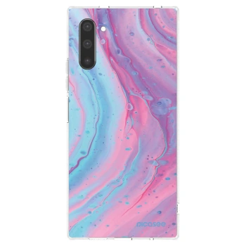 Picasee silikonowe przeźroczyste etui na Samsung Galaxy Note 10 N970F - Pink liquid