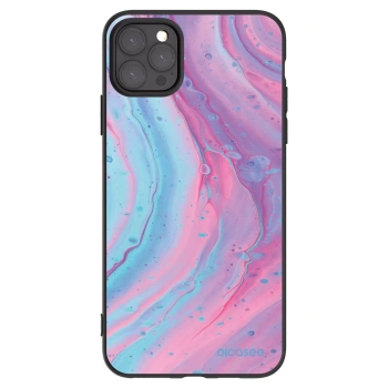 Picasee silikonowe czarne etui na Apple iPhone 11 Pro Max - Pink liquid