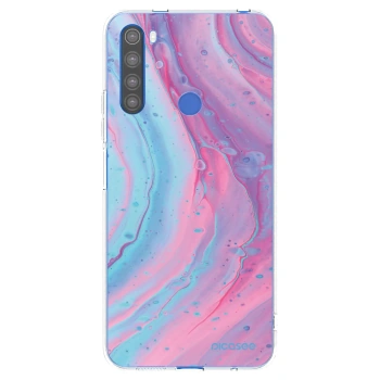Picasee silikonowe przeźroczyste etui na Xiaomi Redmi Note 8T - Pink liquid