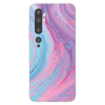 Picasee silikonowe przeźroczyste etui na Xiaomi Mi Note 10 (Pro) - Pink liquid