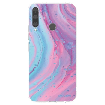 Picasee silikonowe przeźroczyste etui na Huawei P40 Lite E - Pink liquid