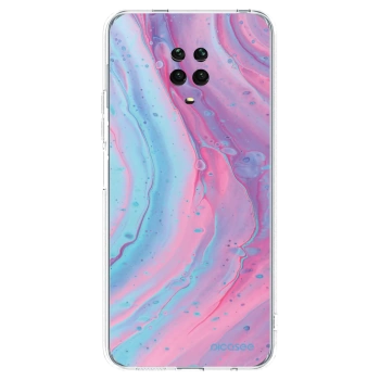 Picasee silikonowe przeźroczyste etui na Xiaomi Redmi Note 9 Pro - Pink liquid