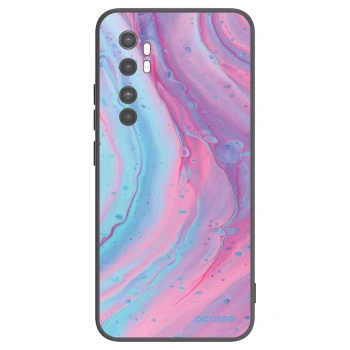 Picasee silikonowe czarne etui na Xiaomi Mi Note 10 Lite - Pink liquid