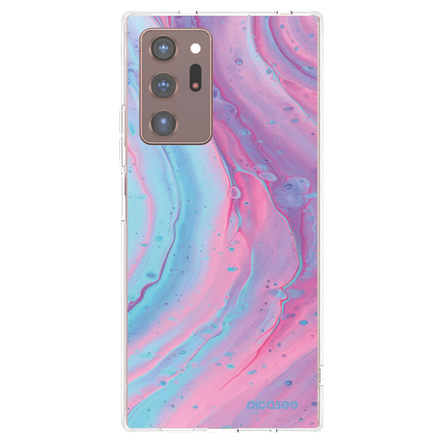 Picasee silikonowe przeźroczyste etui na Samsung Galaxy Note 20 Ultra - Pink liquid