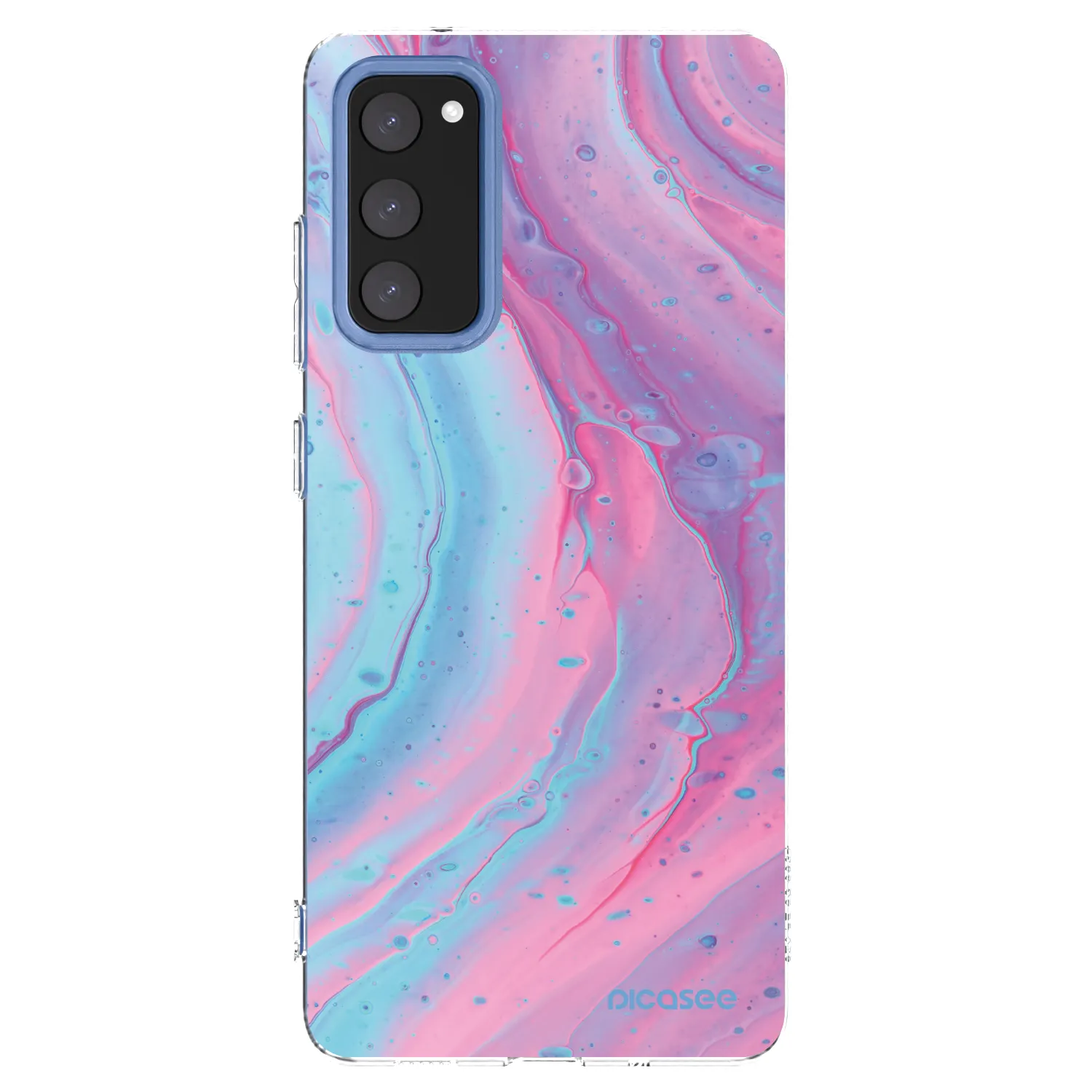Picasee silikonowe przeźroczyste etui na Samsung Galaxy S20 FE - Pink liquid