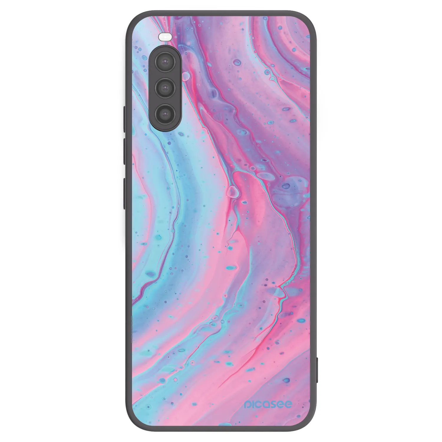 Picasee silikonowe czarne etui na Sony Xperia 10 II - Pink liquid