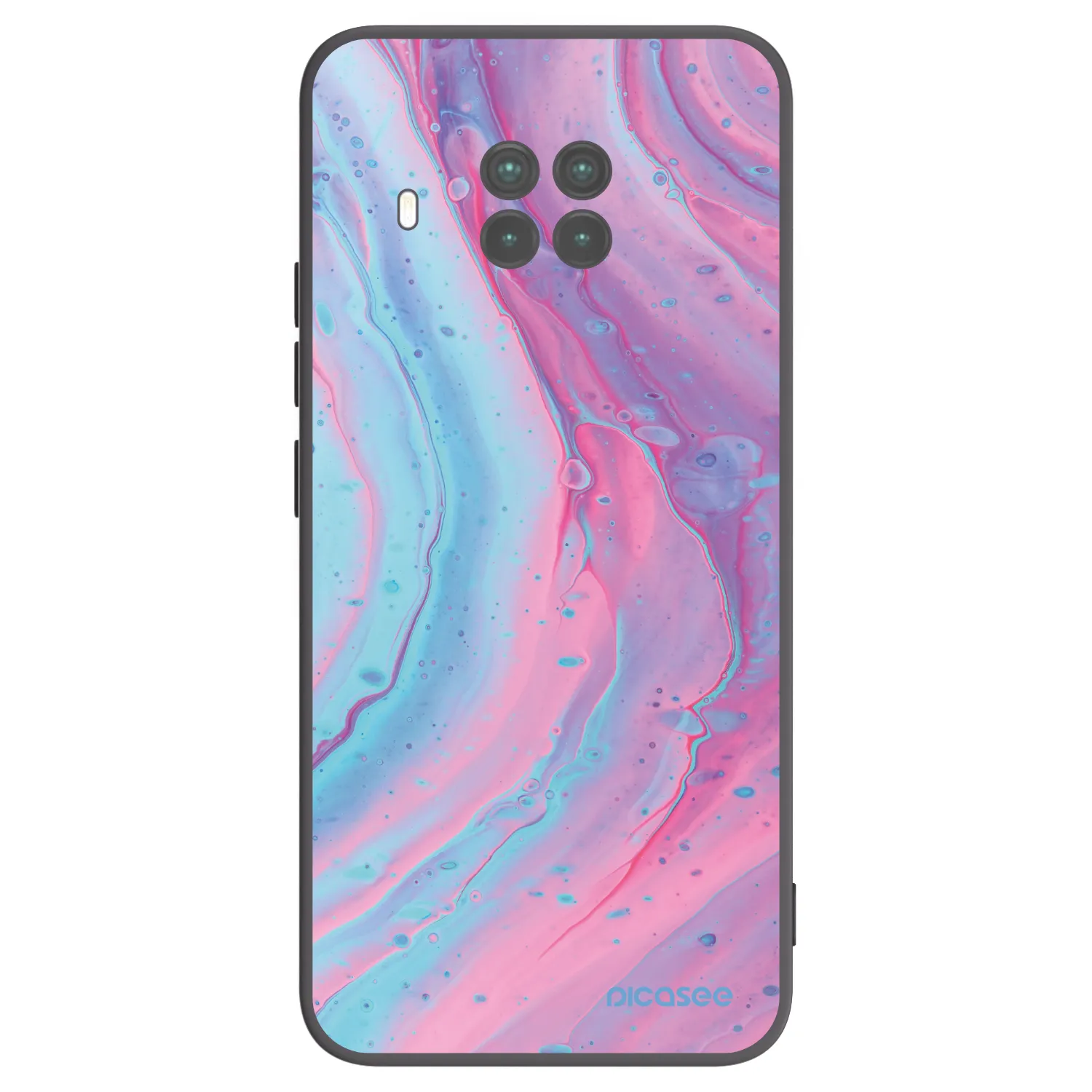 Picasee silikonowe czarne etui na Xiaomi Mi 10T Lite - Pink liquid