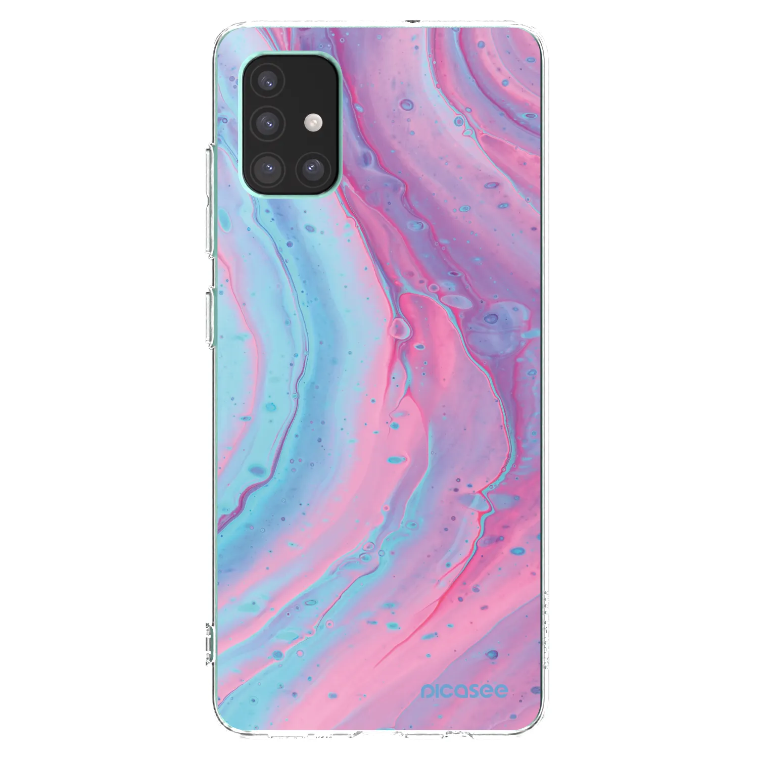 Picasee silikonowe przeźroczyste etui na Samsung Galaxy M51 M515F - Pink liquid