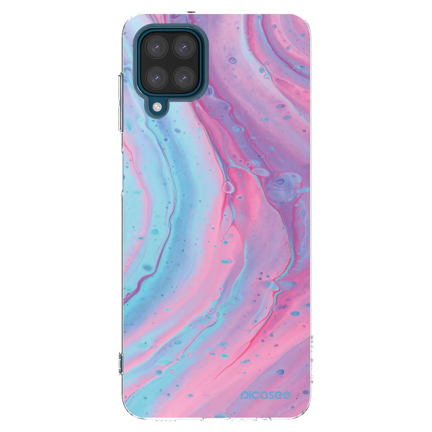 Picasee silikonowe przeźroczyste etui na Samsung Galaxy A12 A125F - Pink liquid