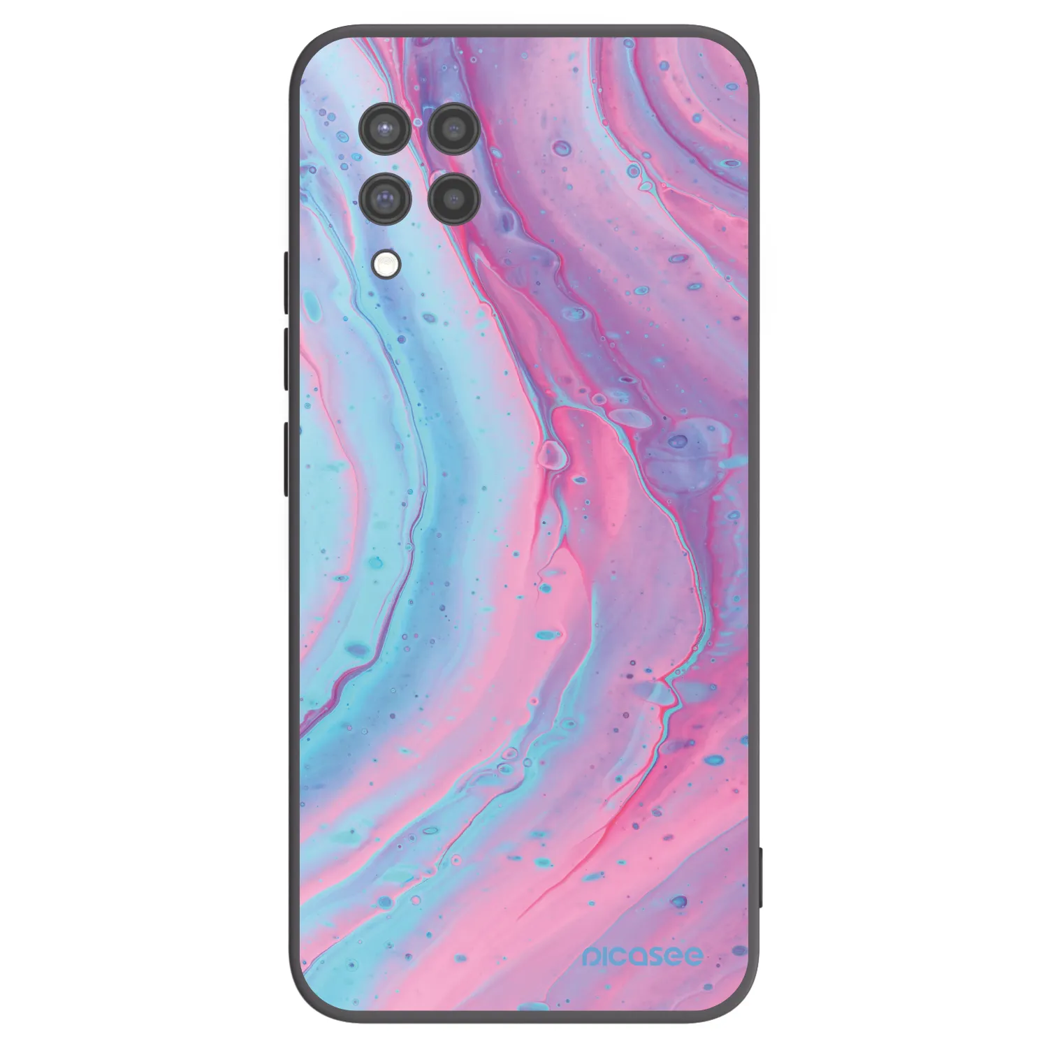 Picasee silikonowe czarne etui na Samsung Galaxy A42 A426B - Pink liquid
