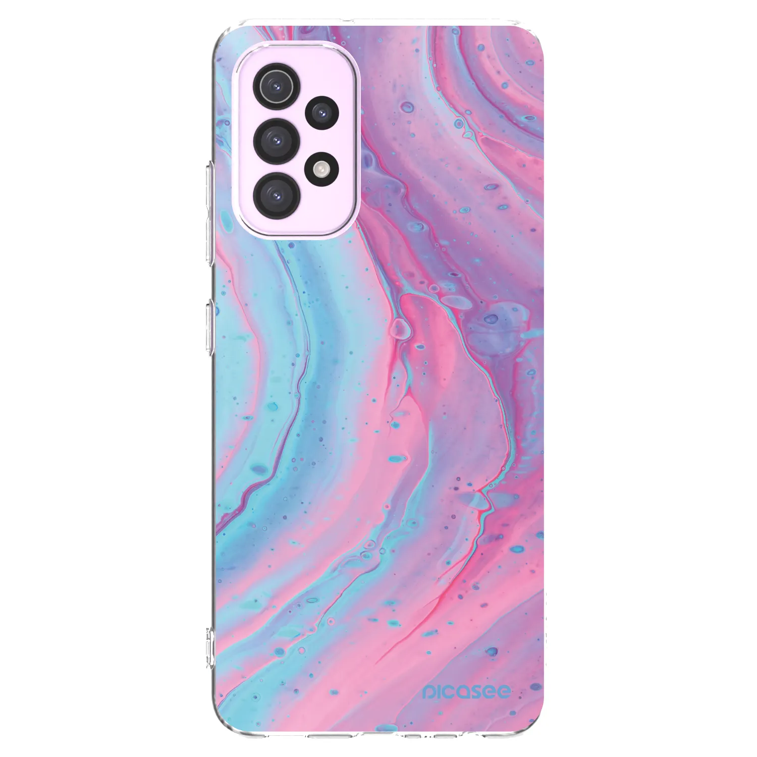 Picasee silikonowe przeźroczyste etui na Samsung Galaxy A32 5G A326B - Pink liquid