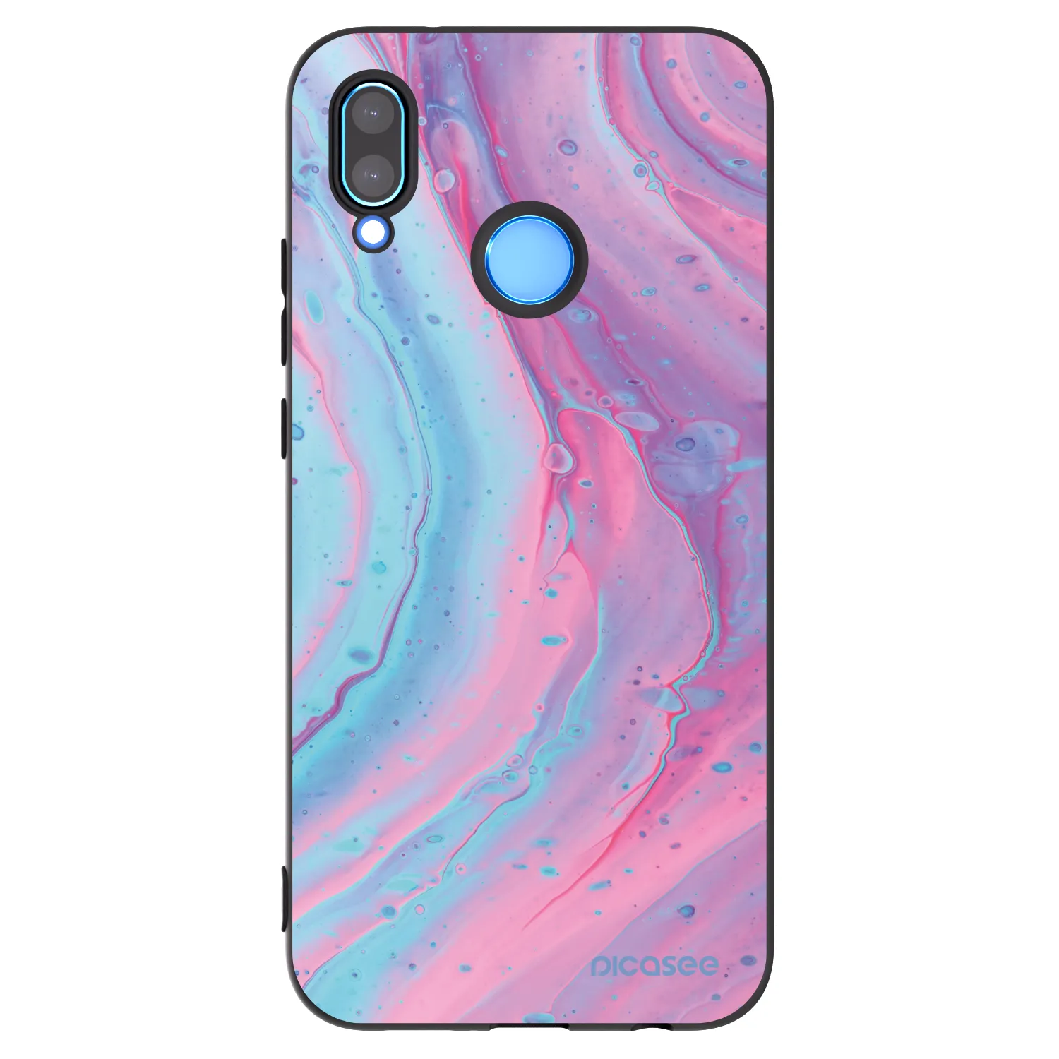 Picasee silikonowe czarne etui na Huawei P20 Lite - Pink liquid