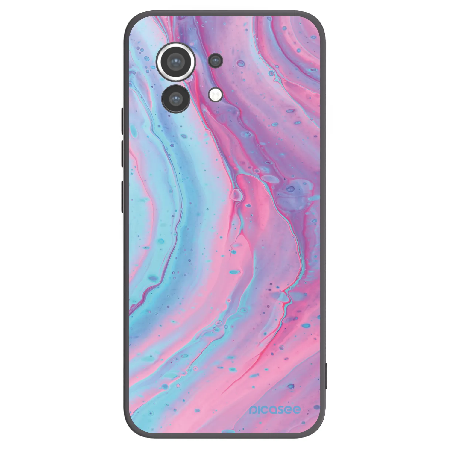 Picasee silikonowe czarne etui na Xiaomi Mi 11 - Pink liquid