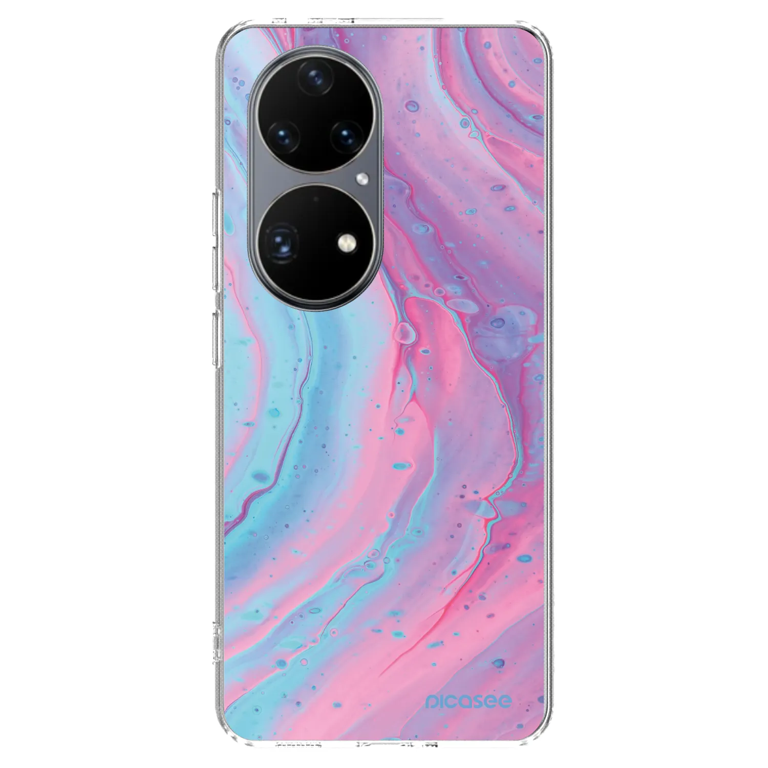 Picasee silikonowe przeźroczyste etui na Huawei P50 - Pink liquid