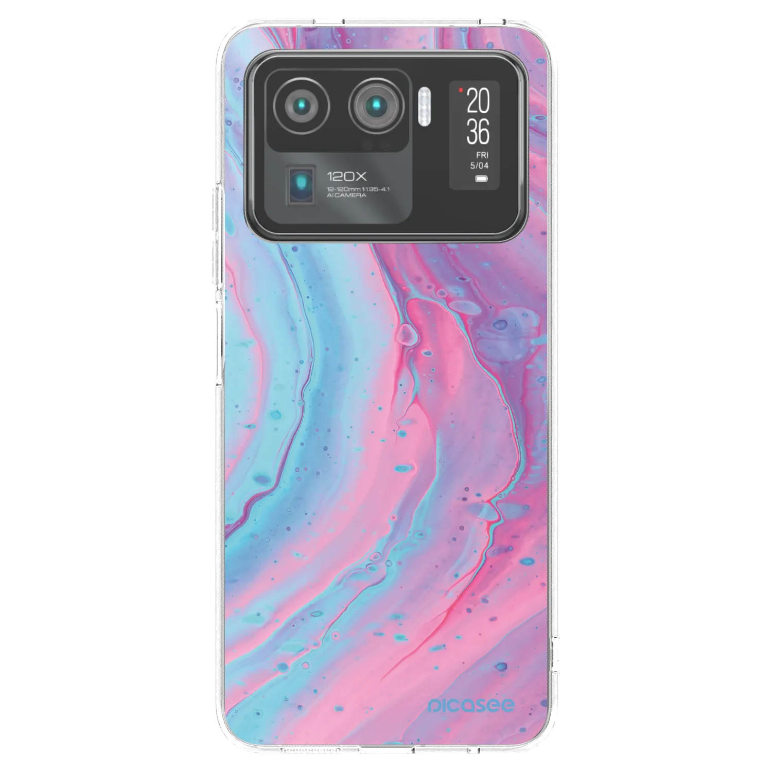 Picasee silikonowe przeźroczyste etui na Xiaomi Mi 11 Ultra - Pink liquid