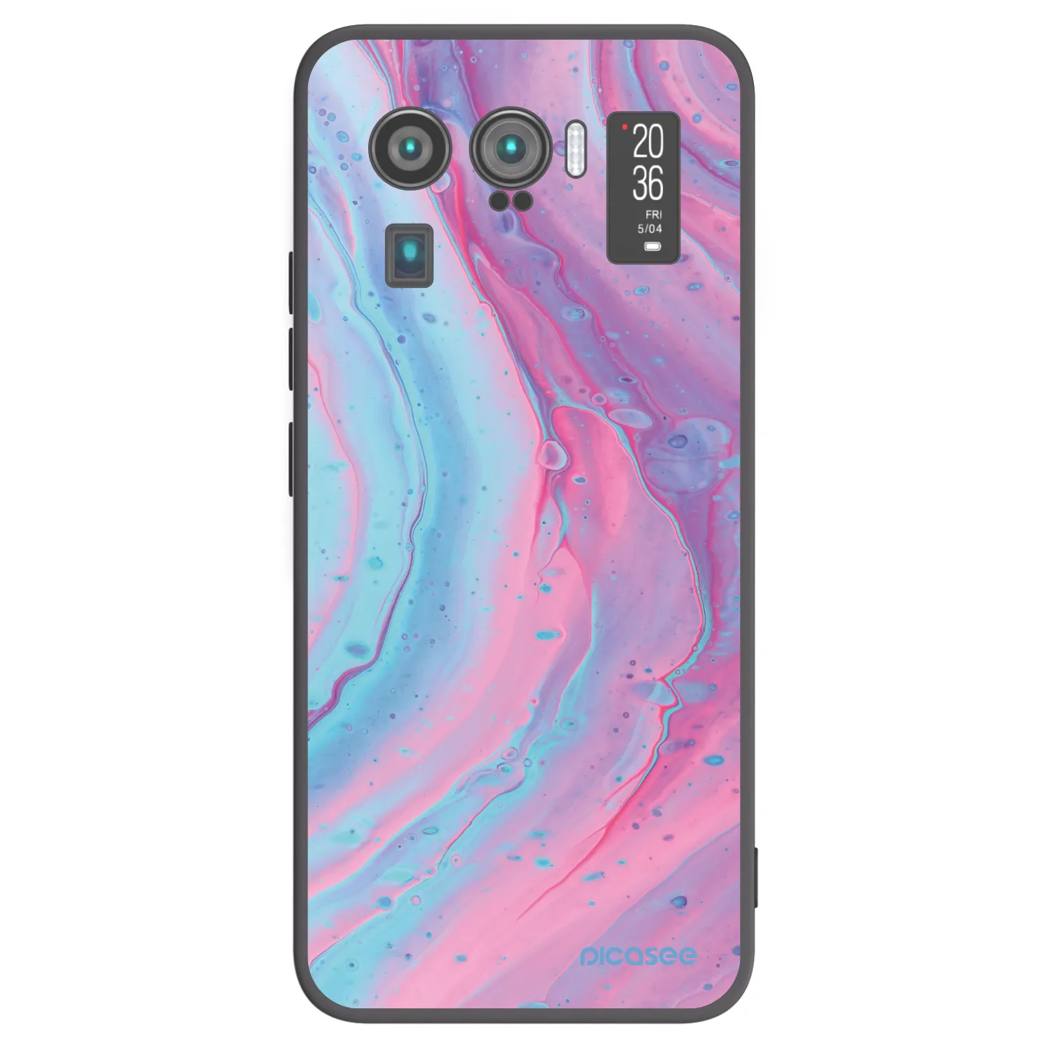 Picasee silikonowe czarne etui na Xiaomi Mi 11 Ultra - Pink liquid
