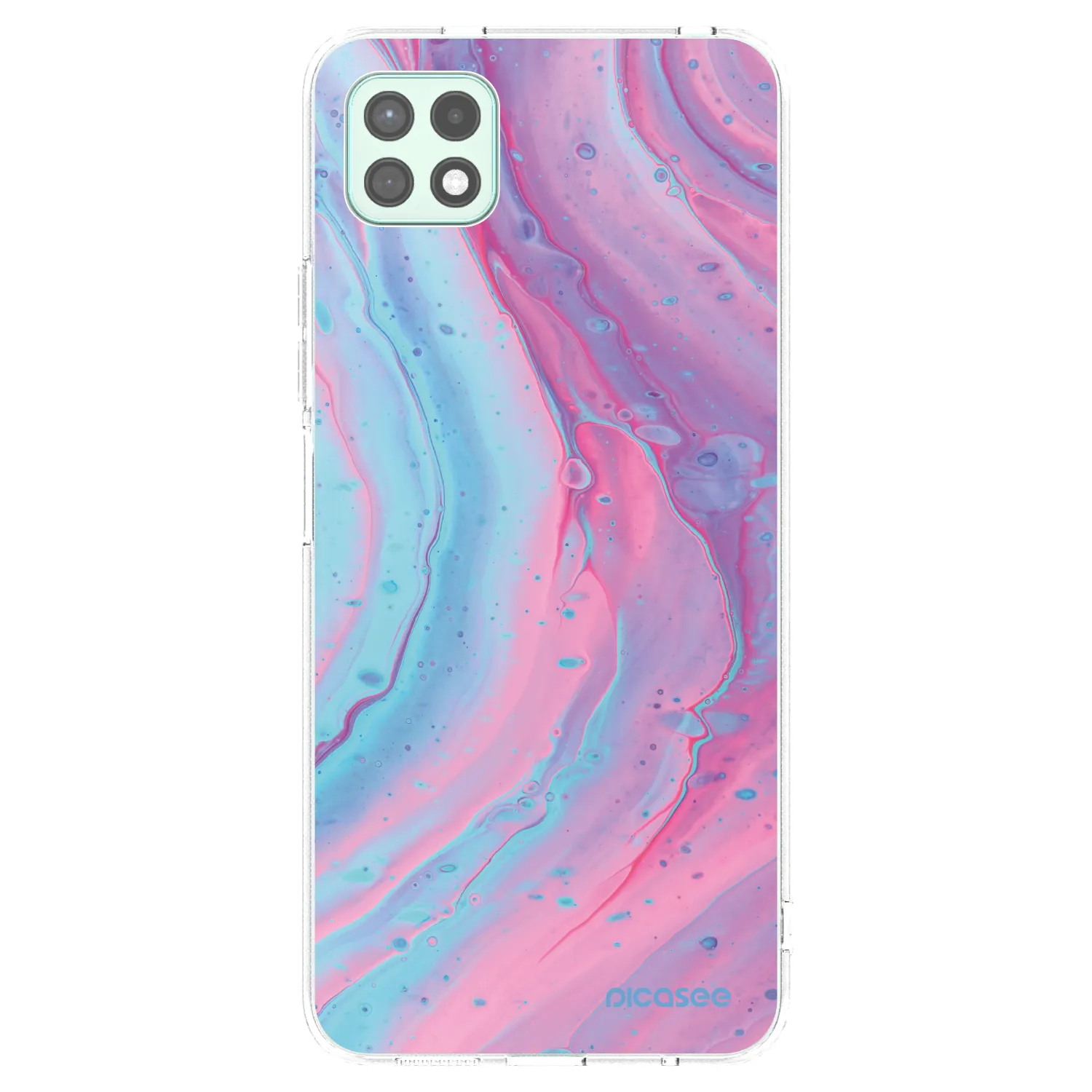 Picasee silikonowe przeźroczyste etui na Samsung Galaxy A22 A226B 5G - Pink liquid