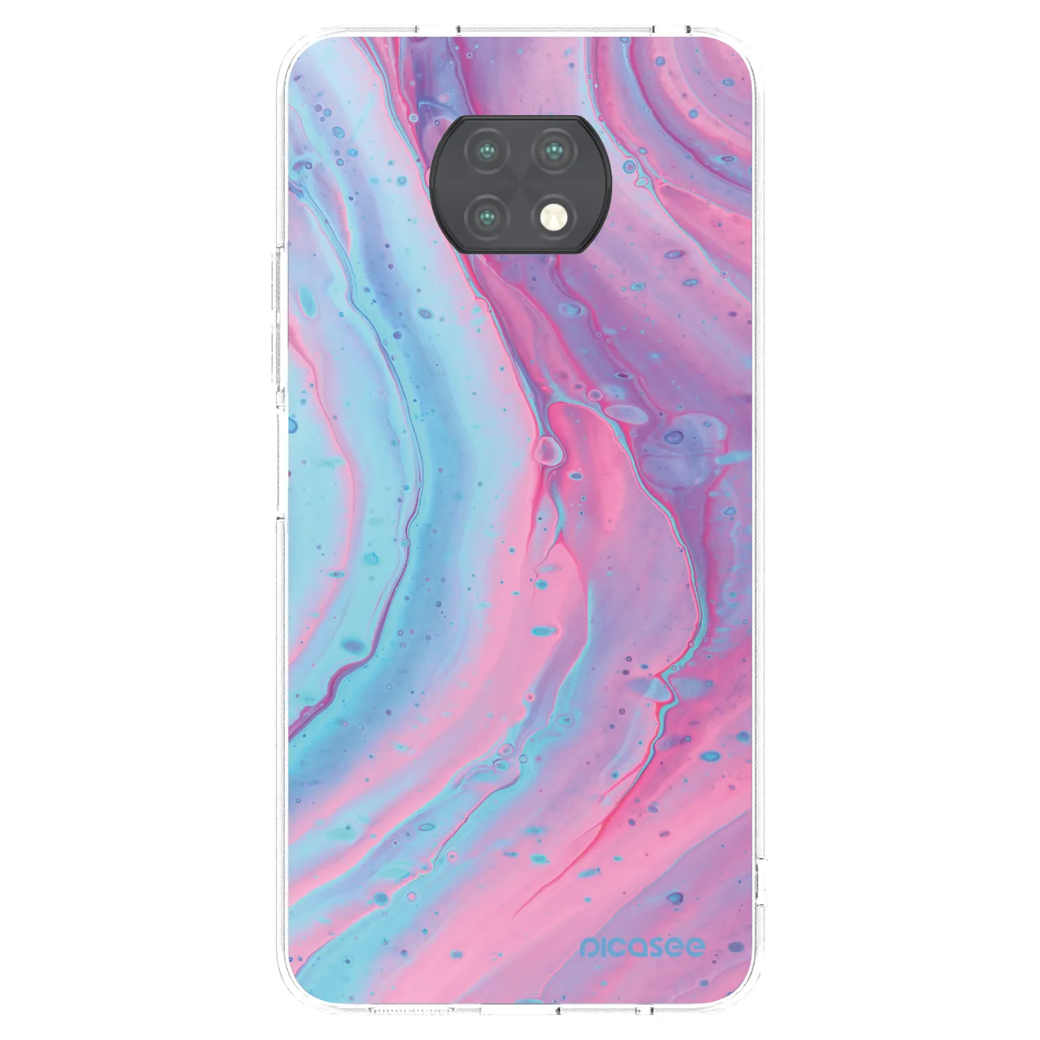 Picasee silikonowe przeźroczyste etui na Xiaomi Redmi Note 9T - Pink liquid