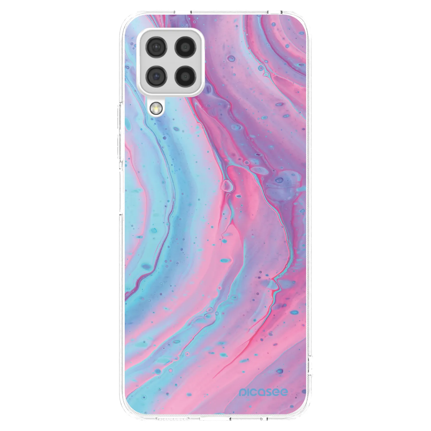 Picasee silikonowe przeźroczyste etui na Samsung Galaxy A22 A225F 4G - Pink liquid