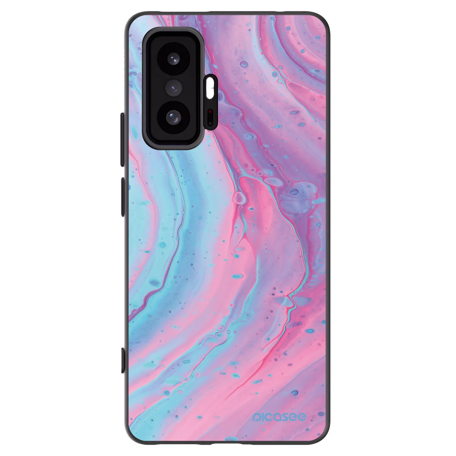 Picasee silikonowe czarne etui na Xiaomi 11T - Pink liquid