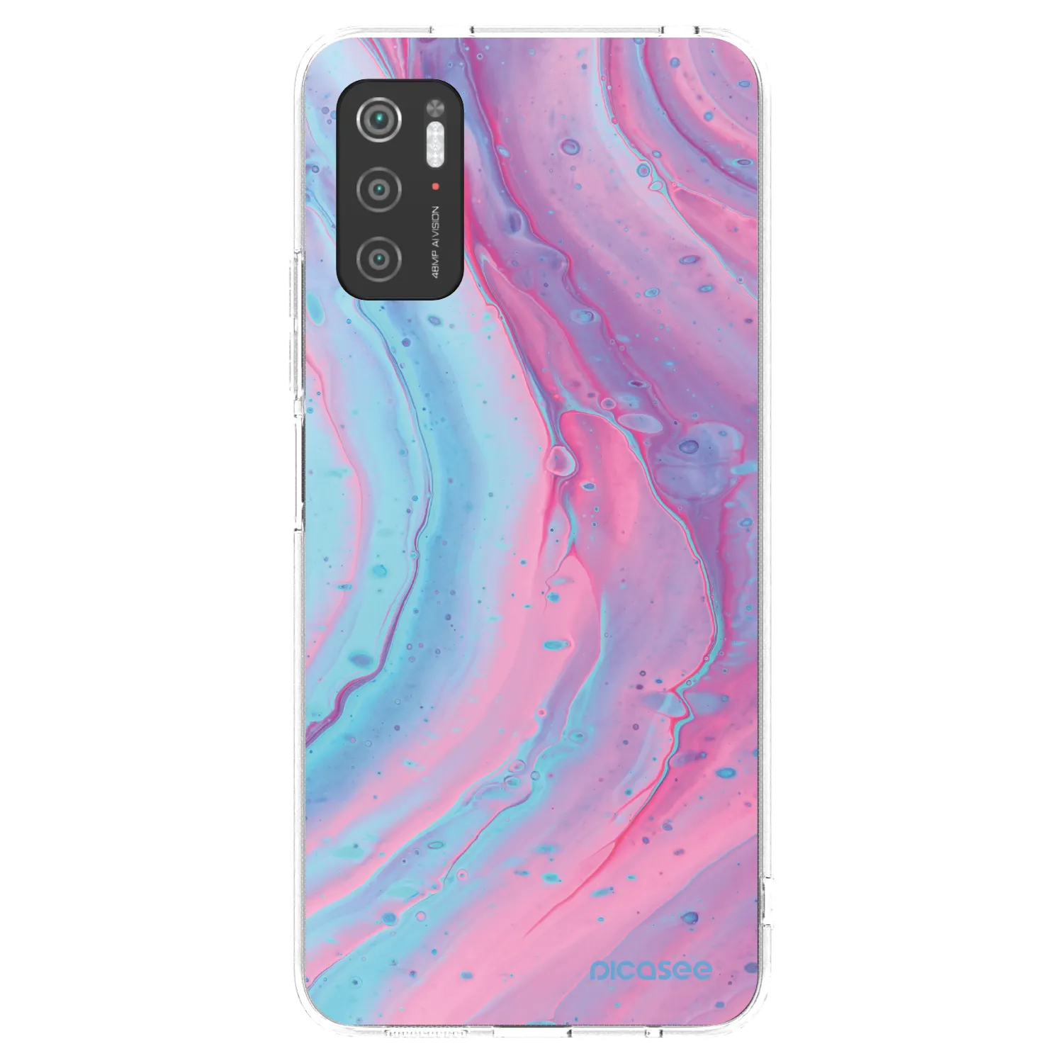 Picasee silikonowe przeźroczyste etui na Xiaomi Poco M3 Pro 5G - Pink liquid