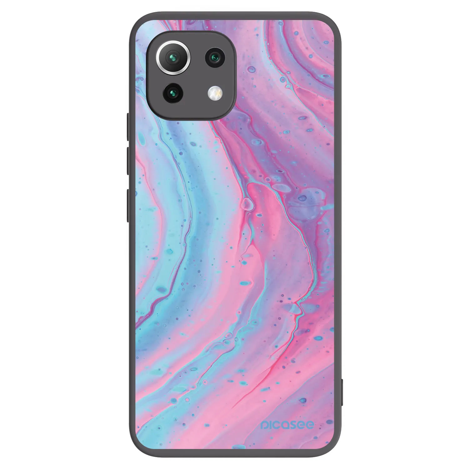 Picasee silikonowe czarne etui na Xiaomi 11 Lite 5G NE - Pink liquid