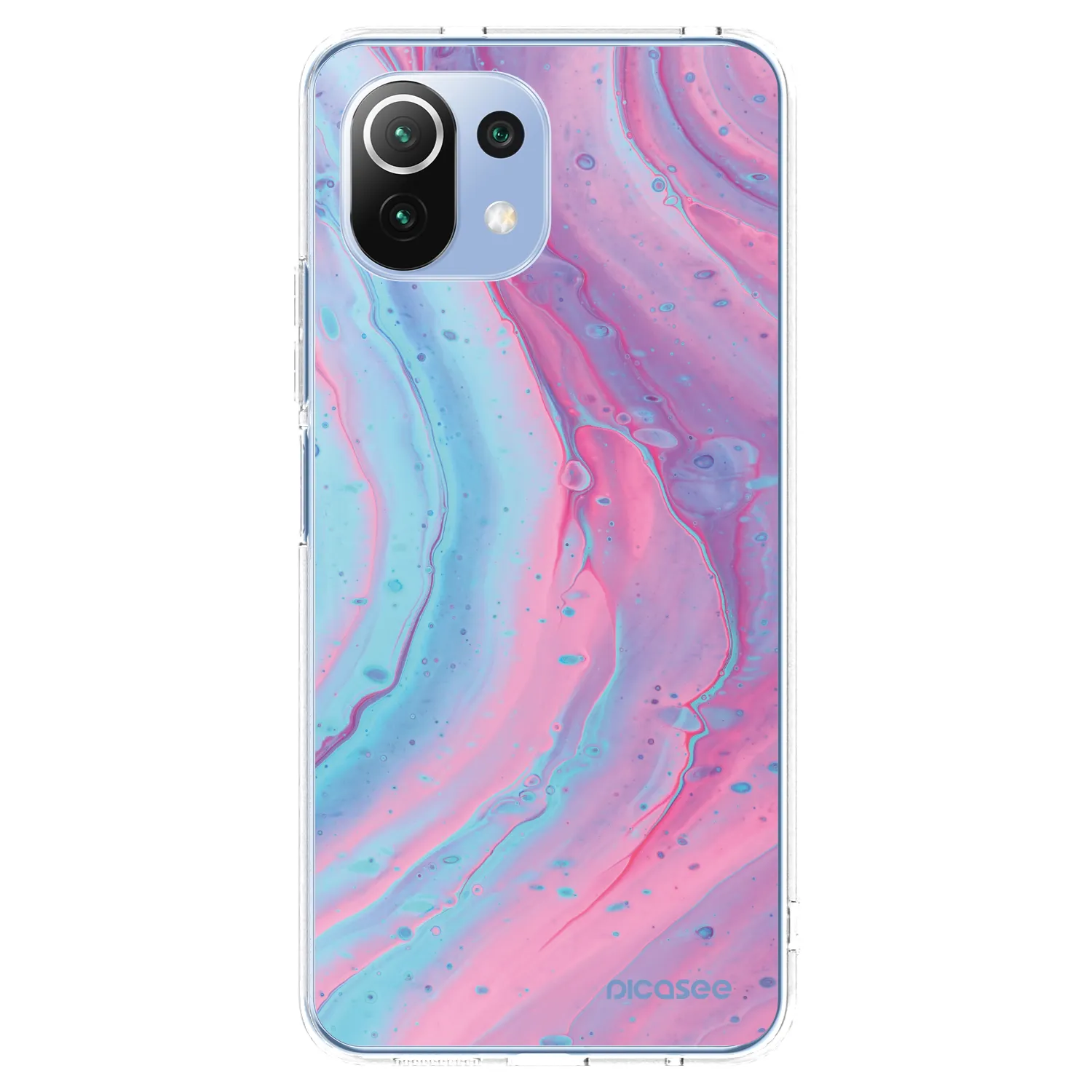 Picasee silikonowe przeźroczyste etui na Xiaomi 11 Lite 5G NE - Pink liquid