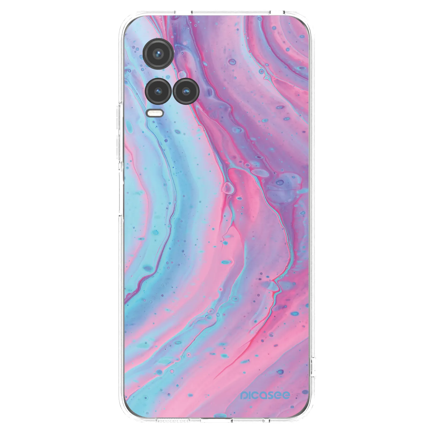 Picasee silikonowe przeźroczyste etui na Vivo Y33s - Pink liquid