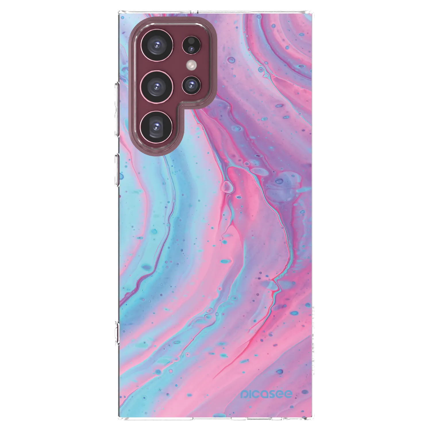 Picasee silikonowe przeźroczyste etui na Samsung Galaxy S22 Ultra 5G - Pink liquid