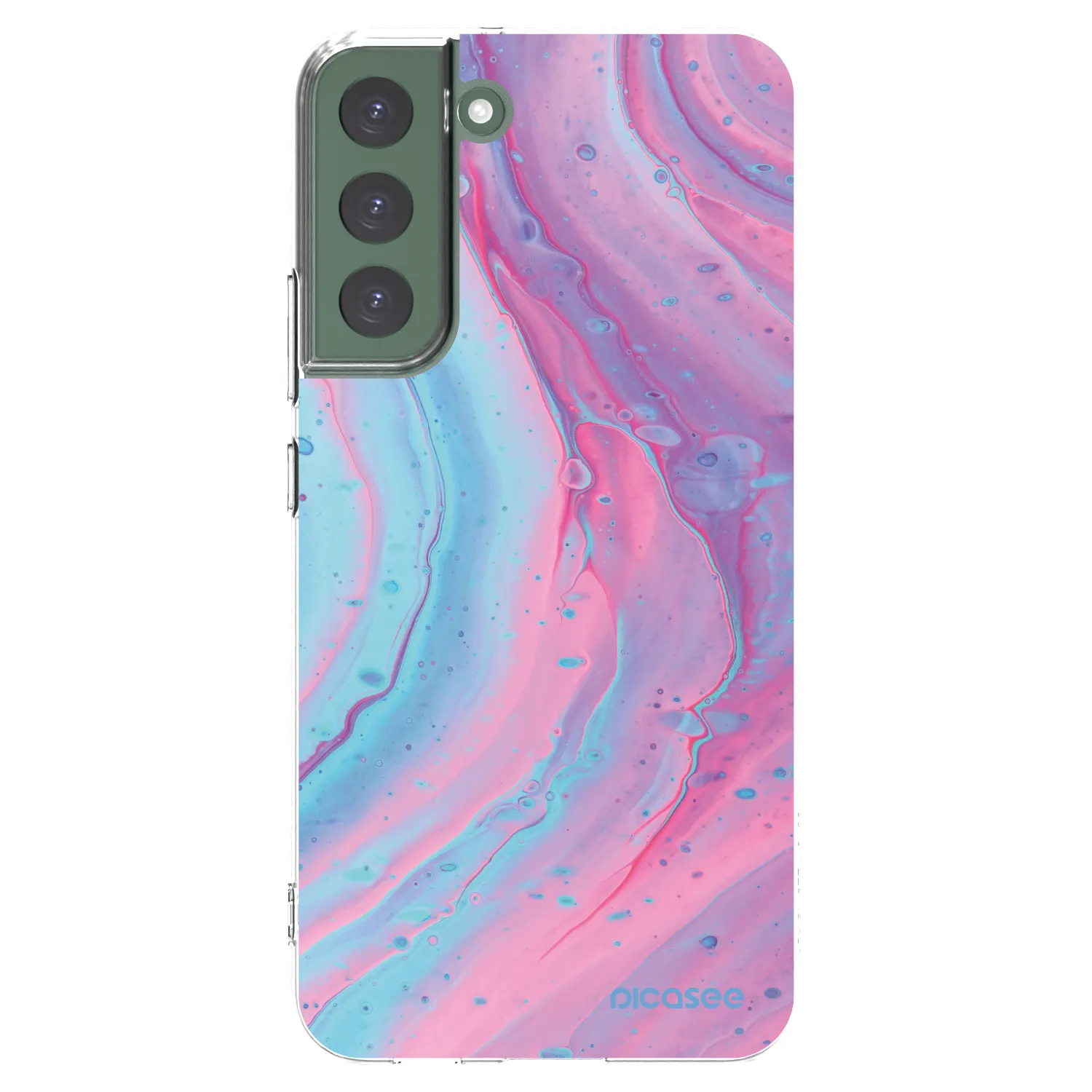 Picasee silikonowe przeźroczyste etui na Samsung Galaxy S22+ 5G - Pink liquid