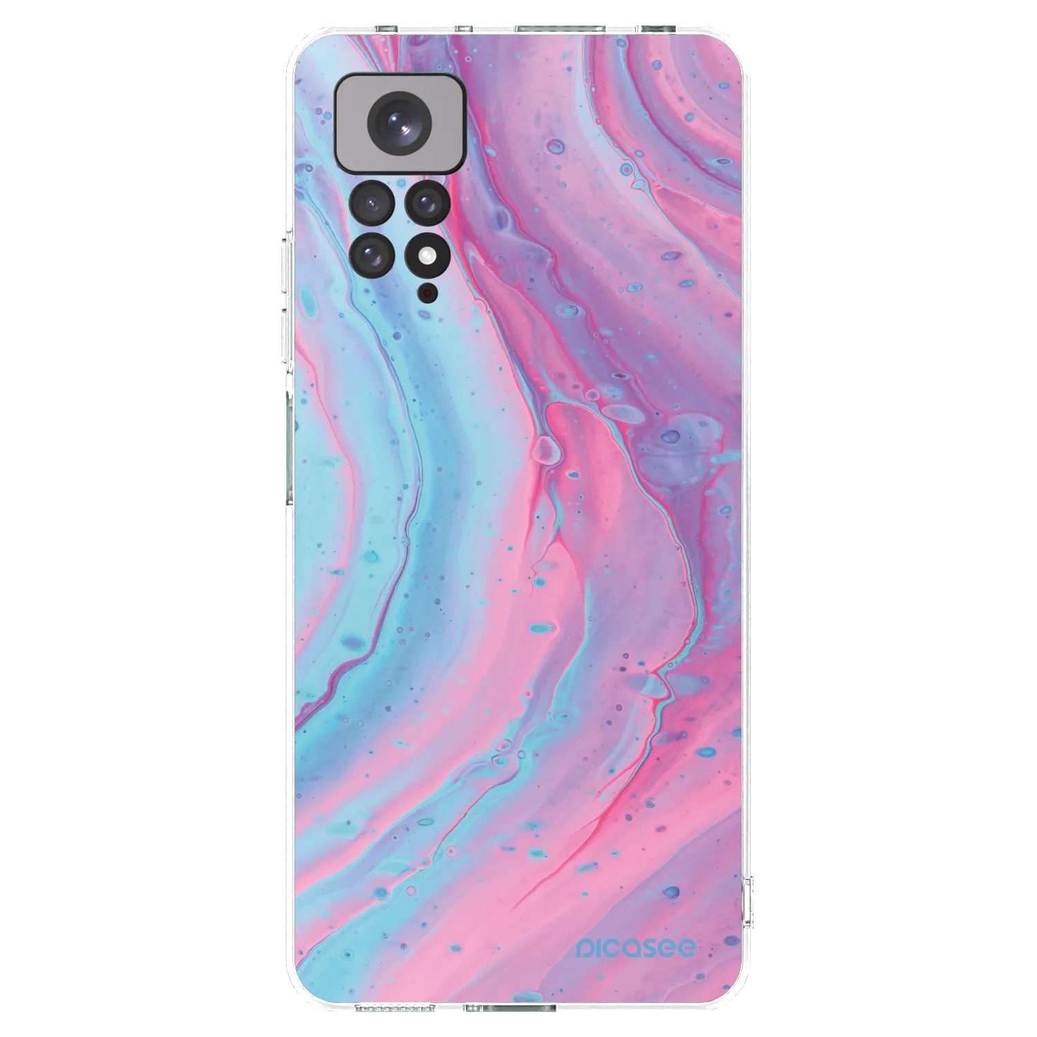 Picasee silikonowe przeźroczyste etui na Xiaomi Redmi Note 11 - Pink liquid